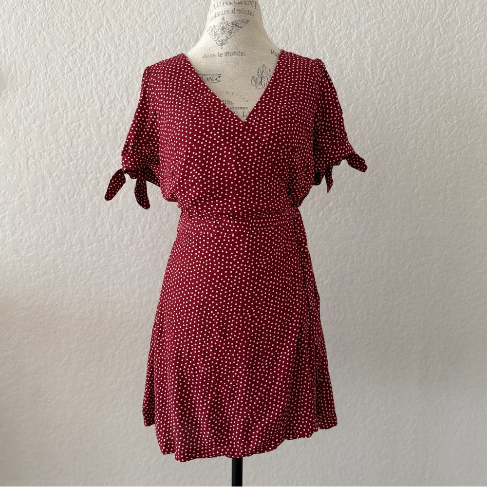 LOFT Red Polka Dot Mini Dress